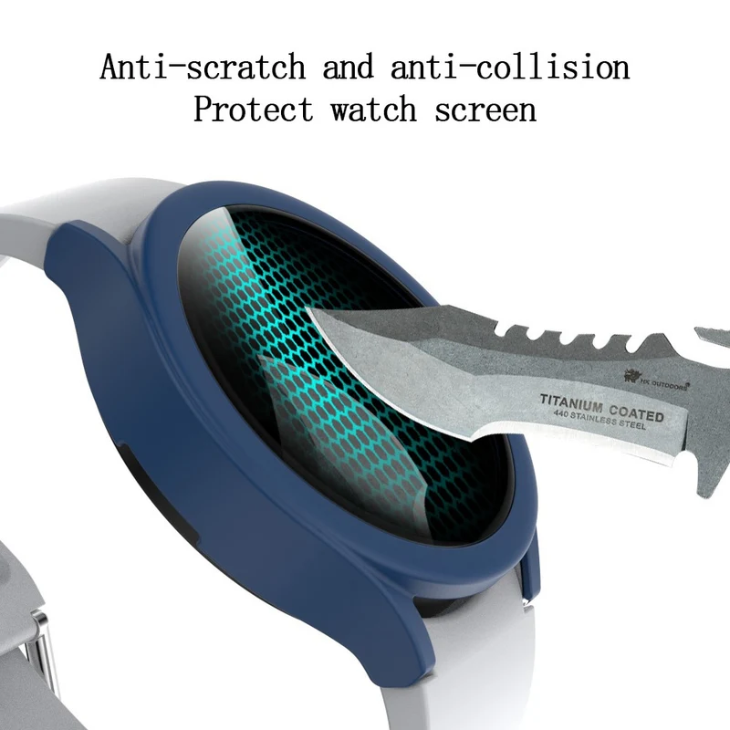 Super Stylisch Samsung Galaxy Watch 4 (40mm) Hülle mit Displayschutz in Plastik und Gehärtetes Glas