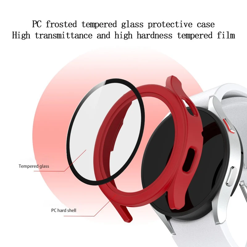 Super Stylisch Samsung Galaxy Watch 4 (40mm) Hülle mit Displayschutz in Plastik und Gehärtetes Glas