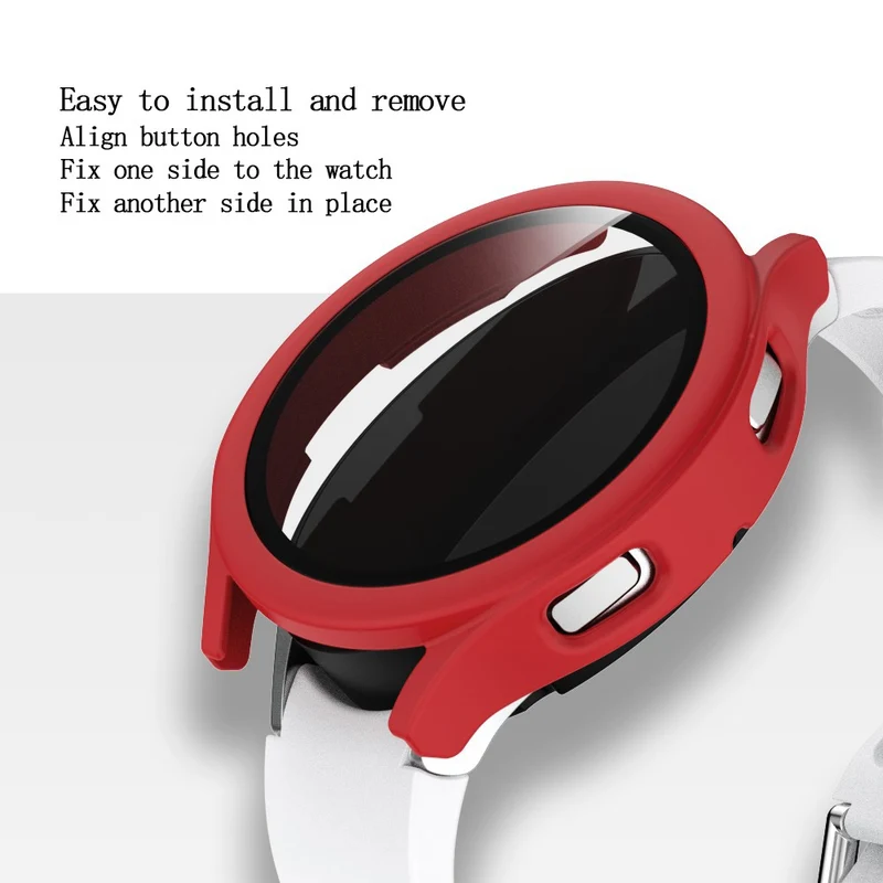 Super Stylisch Samsung Galaxy Watch 4 (40mm) Hülle mit Displayschutz in Plastik und Gehärtetes Glas