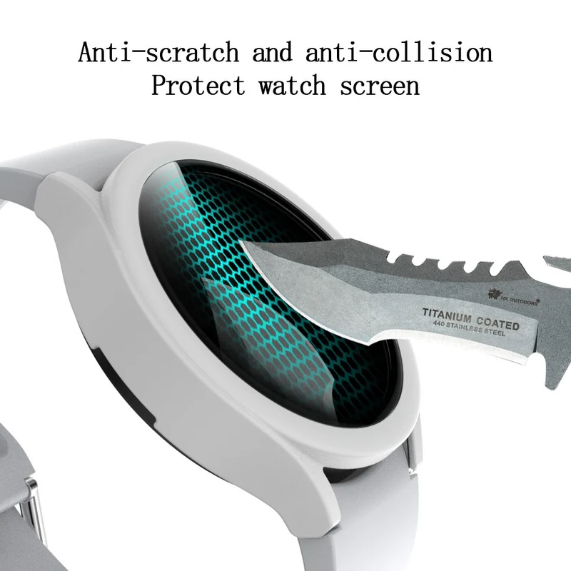 Super Stylisch Samsung Galaxy Watch 4 (40mm) Hülle mit Displayschutz in Plastik und Gehärtetes Glas