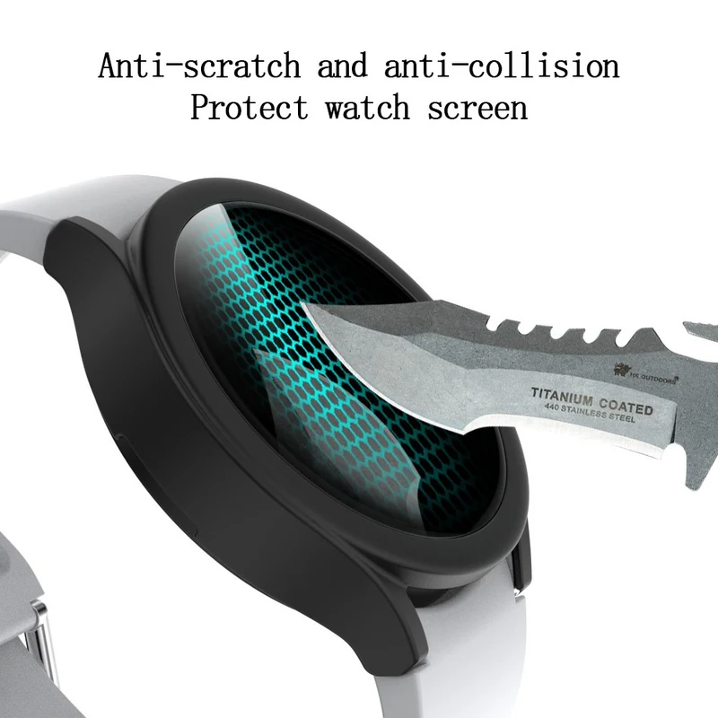 Super Stylisch Samsung Galaxy Watch 4 (40mm) Hülle mit Displayschutz in Plastik und Gehärtetes Glas