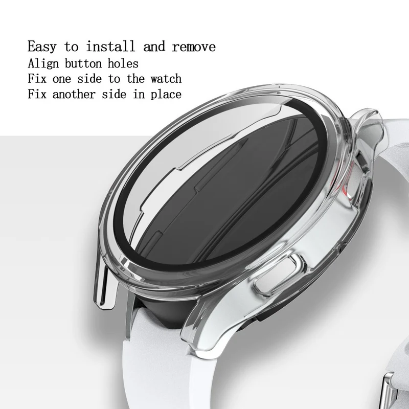 Super Stylisch Samsung Galaxy Watch 4 (40mm) Hülle mit Displayschutz in Plastik und Gehärtetes Glas