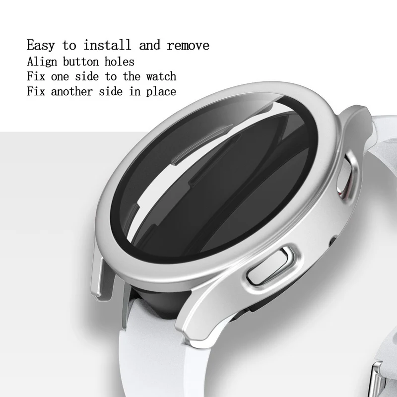 Super Stylisch Samsung Galaxy Watch 4 (40mm) Hülle mit Displayschutz in Plastik und Gehärtetes Glas