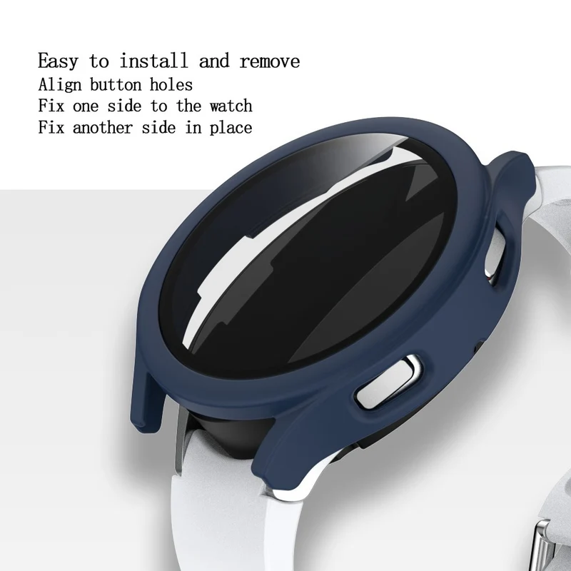 Auffallend Nett Samsung Galaxy Watch 4 (44mm) Hülle mit Displayschutz in Plastik und Gehärtetes Glas
