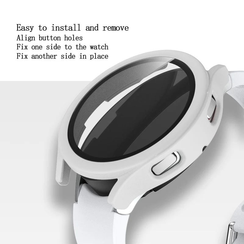 Auffallend Nett Samsung Galaxy Watch 4 (44mm) Hülle mit Displayschutz in Plastik und Gehärtetes Glas