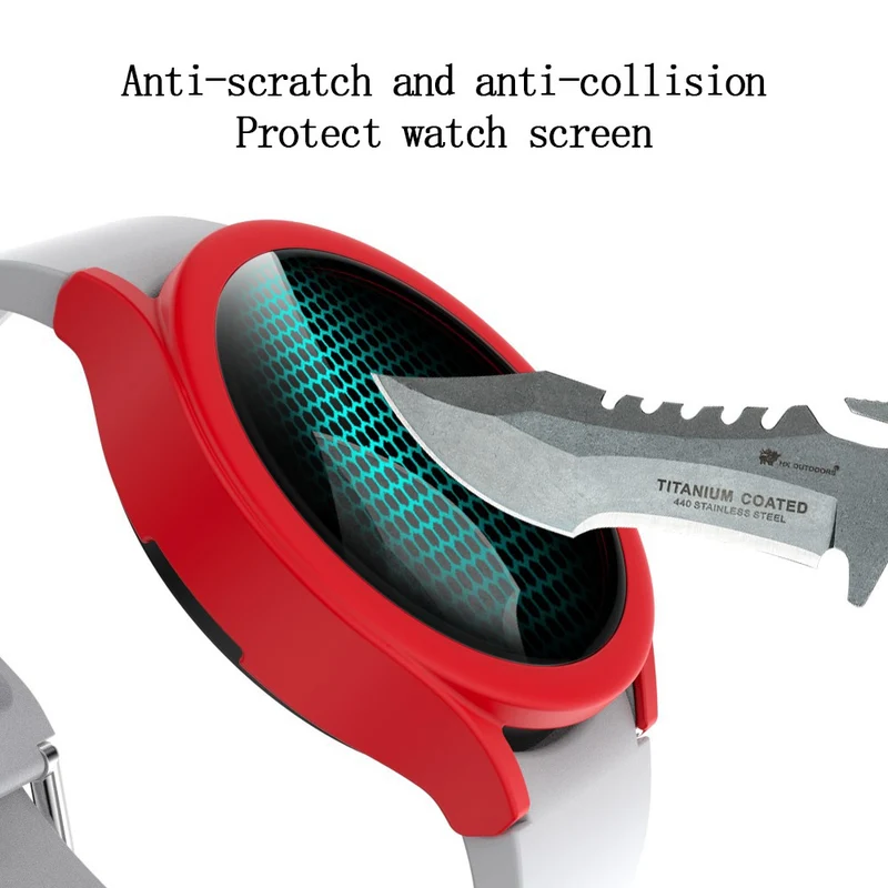 Auffallend Nett Samsung Galaxy Watch 4 (44mm) Hülle mit Displayschutz in Plastik und Gehärtetes Glas