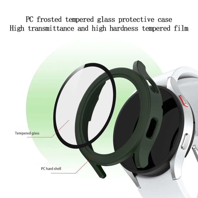 Auffallend Nett Samsung Galaxy Watch 4 (44mm) Hülle mit Displayschutz in Plastik und Gehärtetes Glas