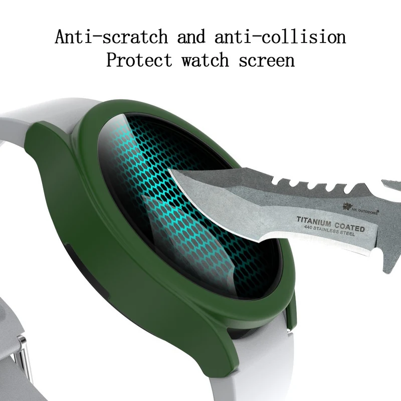 Auffallend Nett Samsung Galaxy Watch 4 (44mm) Hülle mit Displayschutz in Plastik und Gehärtetes Glas