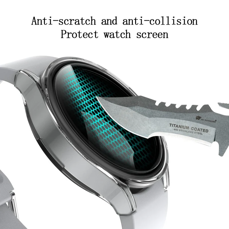 Auffallend Nett Samsung Galaxy Watch 4 (44mm) Hülle mit Displayschutz in Plastik und Gehärtetes Glas