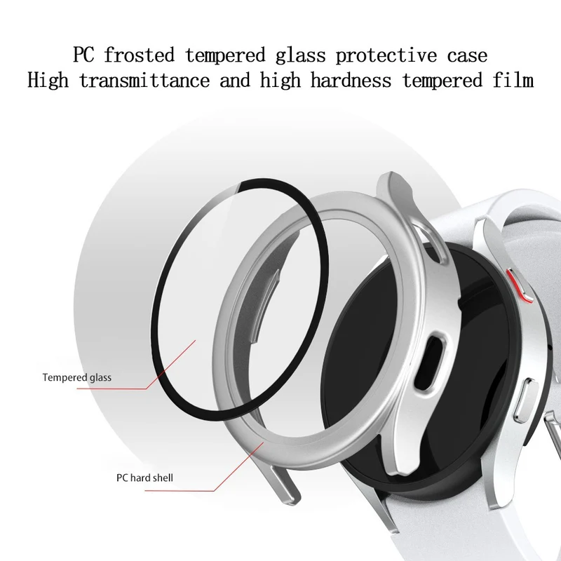Auffallend Nett Samsung Galaxy Watch 4 (44mm) Hülle mit Displayschutz in Plastik und Gehärtetes Glas