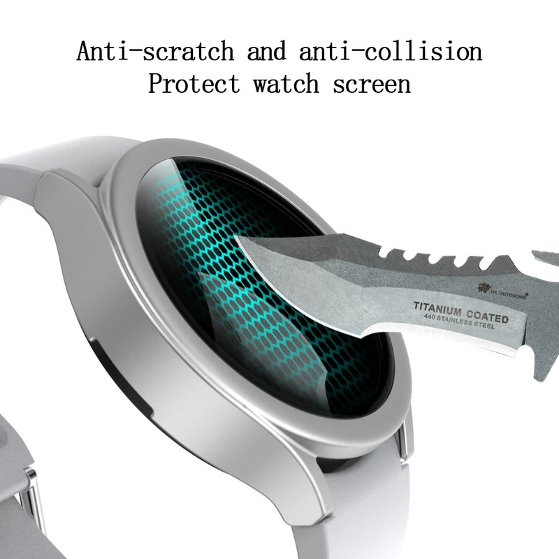 Auffallend Nett Samsung Galaxy Watch 4 (44mm) Hülle mit Displayschutz in Plastik und Gehärtetes Glas