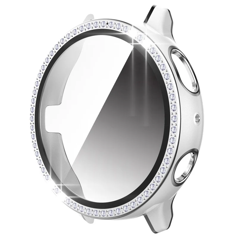 Stilvoll Samsung Galaxy Watch Active 2 - 44mm Hülle mit Displayschutz in Plastik, Strass und Gehärtetes Glas