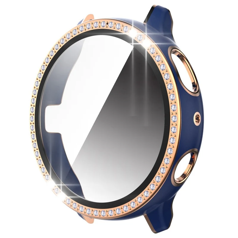 Stilvoll Samsung Galaxy Watch Active 2 - 44mm Hülle mit Displayschutz in Plastik, Strass und Gehärtetes Glas