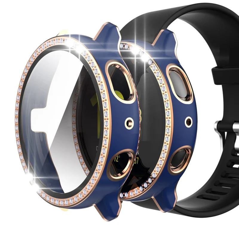 Stilvoll Samsung Galaxy Watch Active 2 - 44mm Hülle mit Displayschutz in Plastik, Strass und Gehärtetes Glas