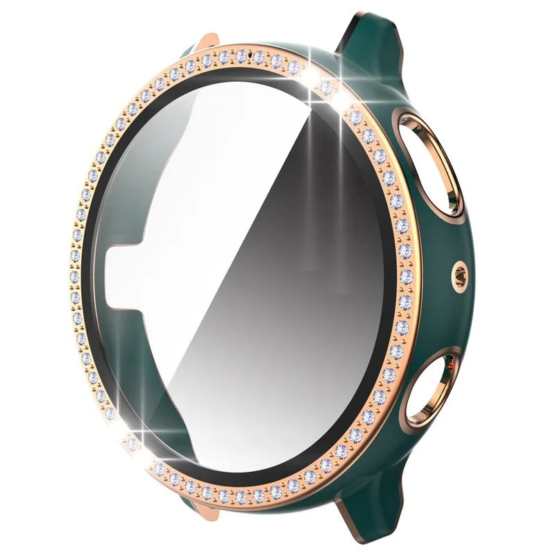 Stilvoll Samsung Galaxy Watch Active 2 - 44mm Hülle mit Displayschutz in Plastik, Strass und Gehärtetes Glas