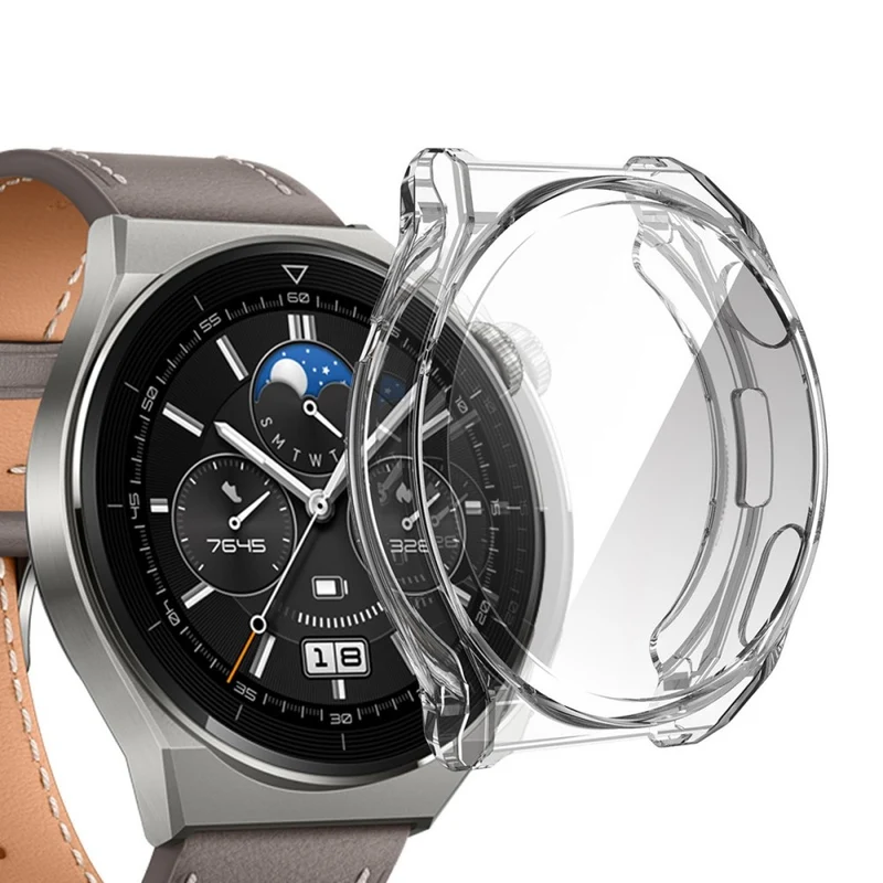 Schützend Huawei Watch GT 3 Pro 46mm Hülle mit Displayschutz in Silikon / TPU und Gehärtetes Glas