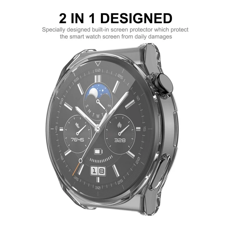 Schützend Huawei Watch GT 3 Pro 46mm Hülle mit Displayschutz in Silikon / TPU und Gehärtetes Glas