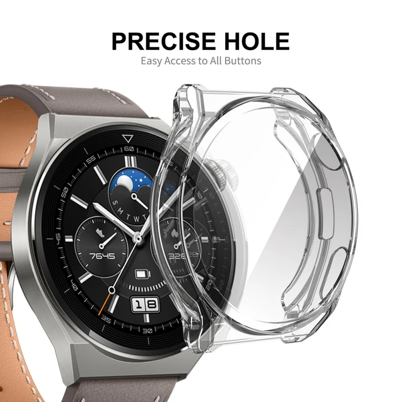 Schützend Huawei Watch GT 3 Pro 46mm Hülle mit Displayschutz in Silikon / TPU und Gehärtetes Glas