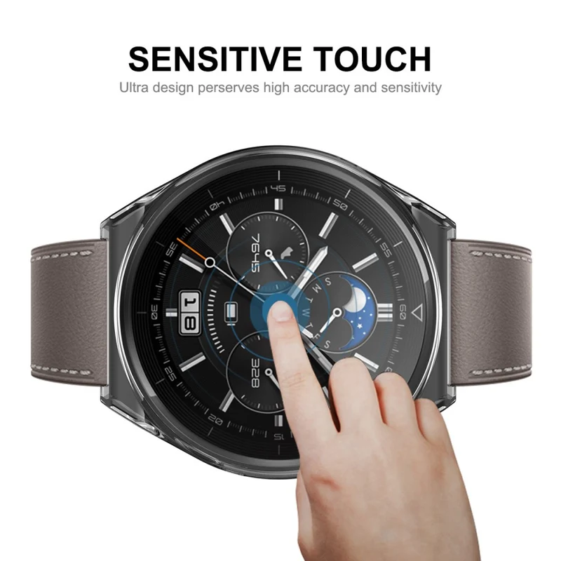 Schützend Huawei Watch GT 3 Pro 46mm Hülle mit Displayschutz in Silikon / TPU und Gehärtetes Glas
