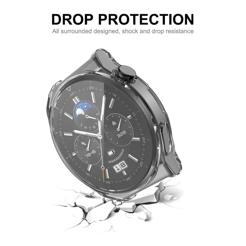 Schützend Huawei Watch GT 3 Pro 46mm Hülle mit Displayschutz in Silikon / TPU und Gehärtetes Glas