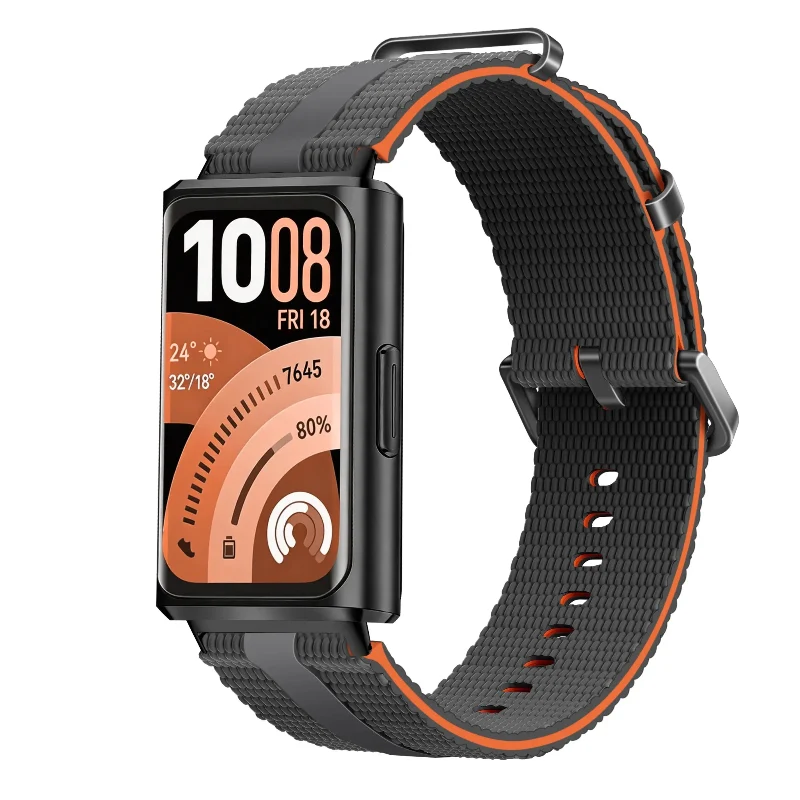 Huawei Band 11 Silikon Active Armband (Hellgrau/Orange)
