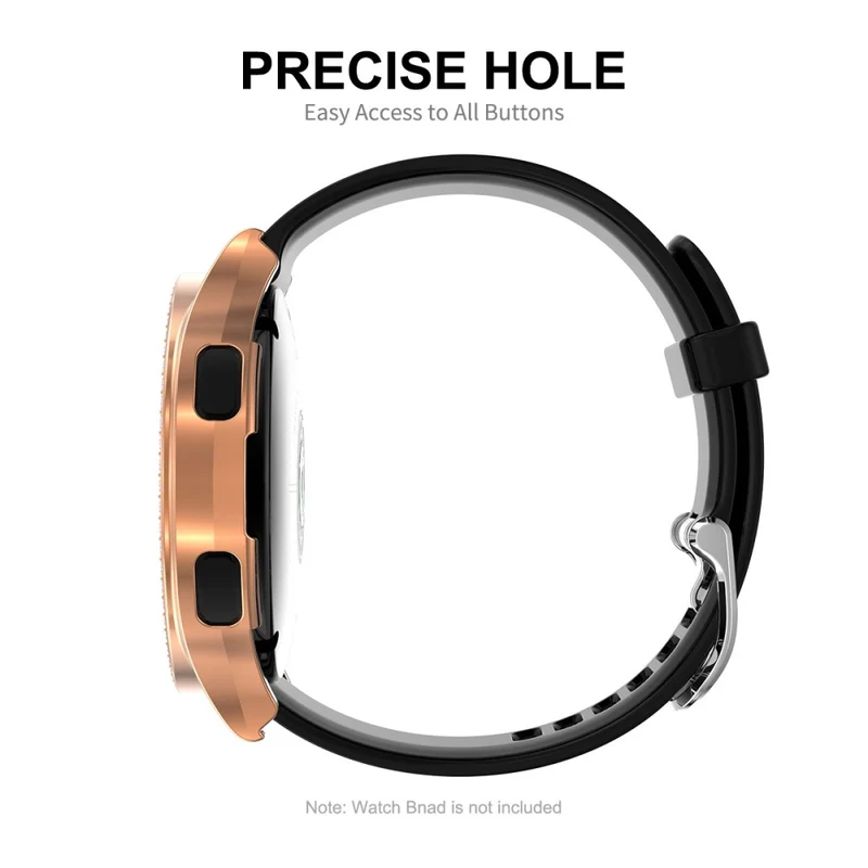 Schützend Samsung Galaxy Watch 4 (44mm) Hülle mit Displayschutz in Strass und Gehärtetes Glas