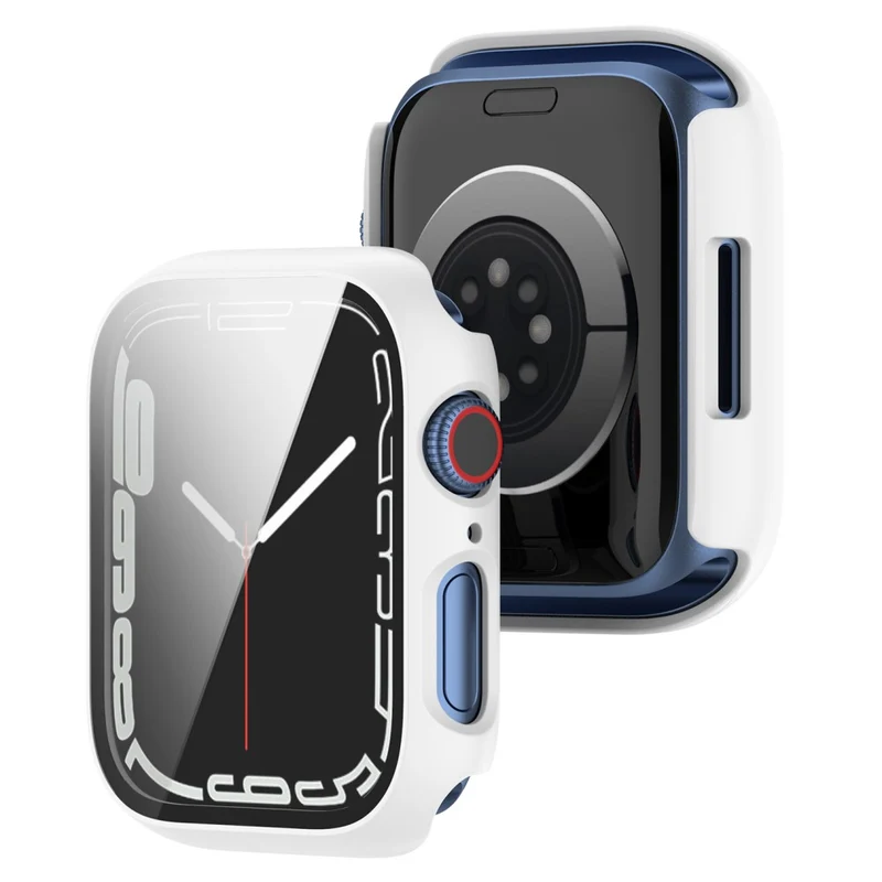 Mega Modisch Apple Watch Series 7 45mm Hülle mit Displayschutz in Plastik und Gehärtetes Glas