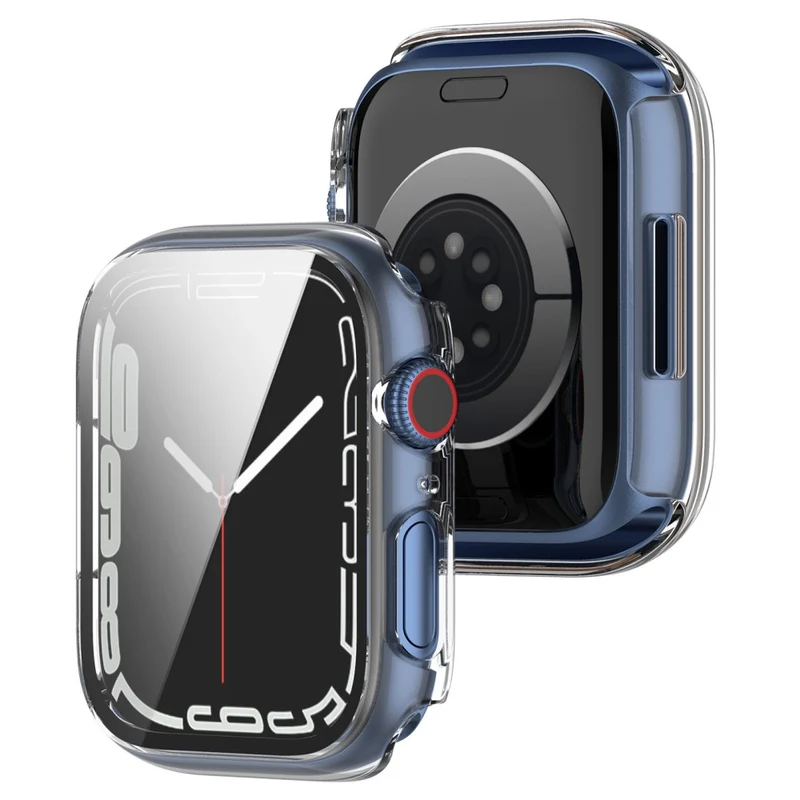 Mega Modisch Apple Watch Series 7 45mm Hülle mit Displayschutz in Plastik und Gehärtetes Glas