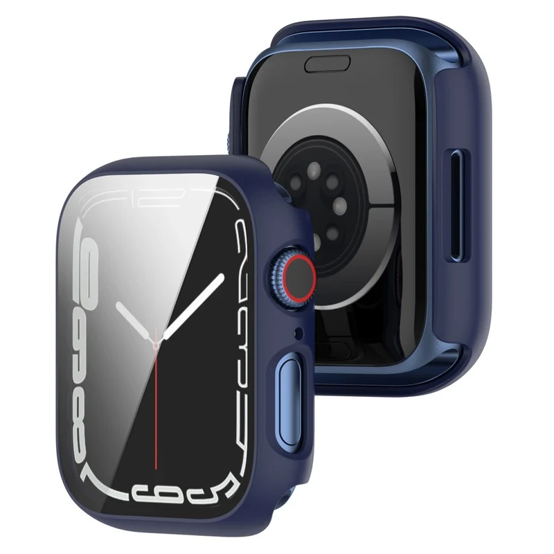 Mega Modisch Apple Watch Series 7 45mm Hülle mit Displayschutz in Plastik und Gehärtetes Glas