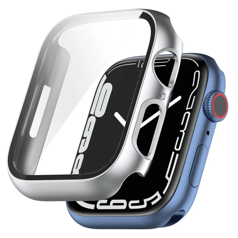 Mega Modisch Apple Watch Series 7 45mm Hülle mit Displayschutz in Plastik und Gehärtetes Glas