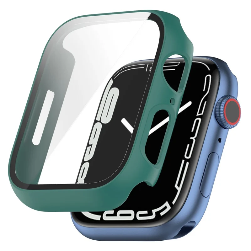 Mega Modisch Apple Watch Series 7 45mm Hülle mit Displayschutz in Plastik und Gehärtetes Glas