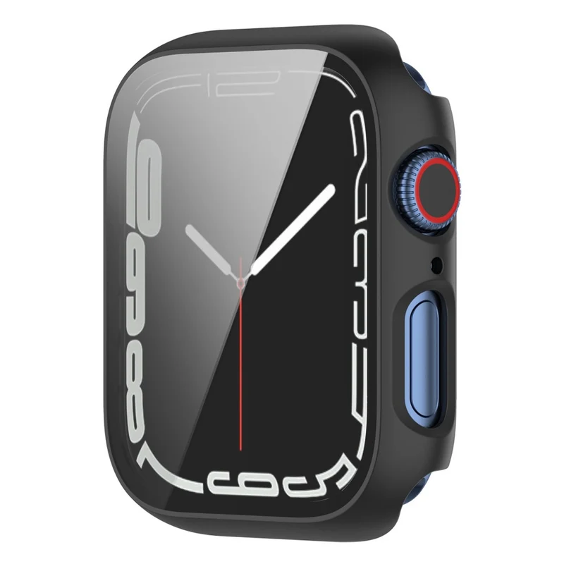 Mega Modisch Apple Watch Series 7 45mm Hülle mit Displayschutz in Plastik und Gehärtetes Glas