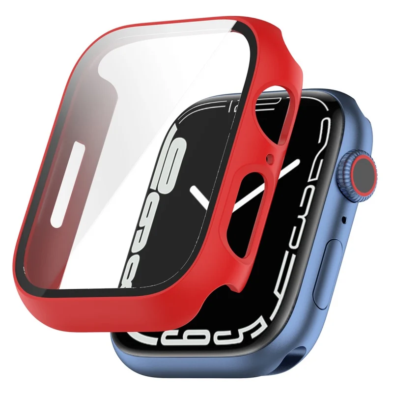 Mega Modisch Apple Watch Series 7 45mm Hülle mit Displayschutz in Plastik und Gehärtetes Glas