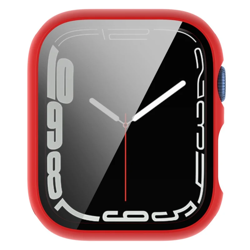 Mega Modisch Apple Watch Series 7 45mm Hülle mit Displayschutz in Plastik und Gehärtetes Glas