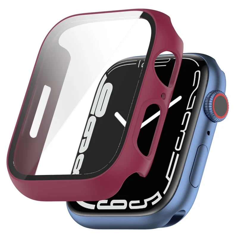 Mega Modisch Apple Watch Series 7 45mm Hülle mit Displayschutz in Plastik und Gehärtetes Glas