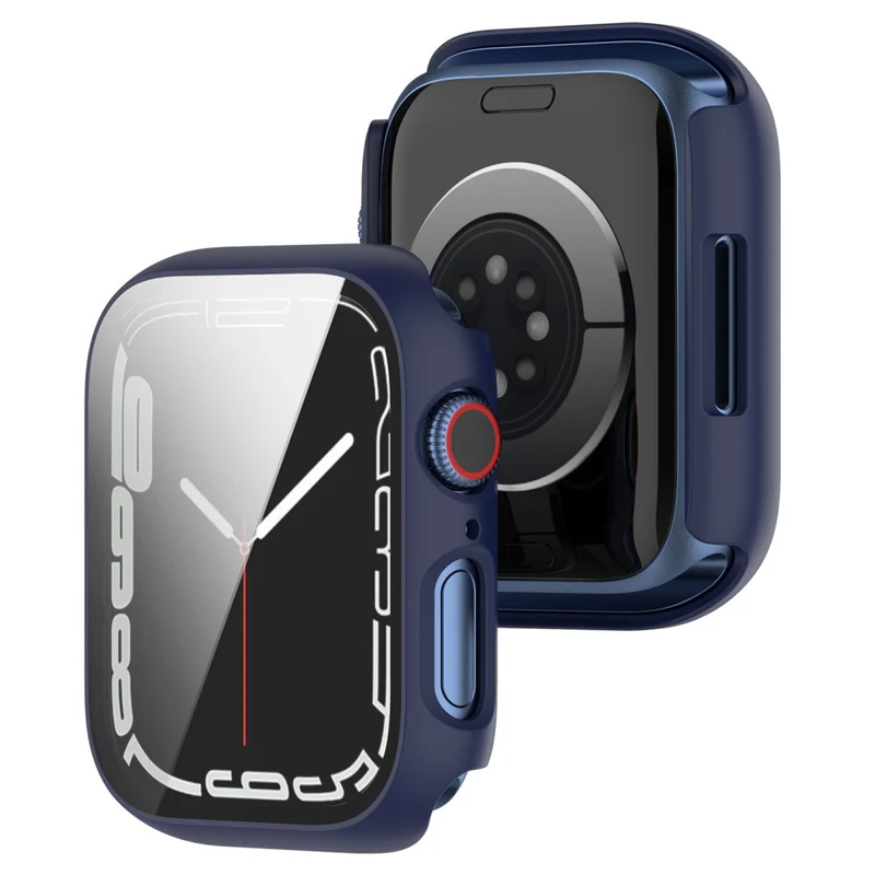 Unglaublich Schön Apple Watch Series 7 41mm Hülle mit Displayschutz in Plastik und Gehärtetes Glas