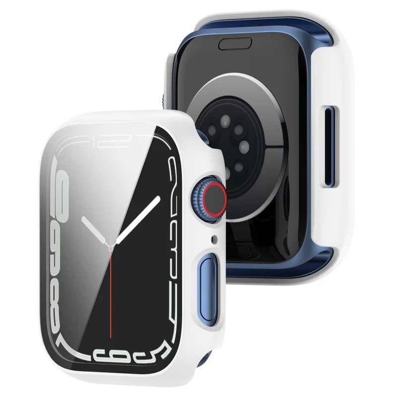 Unglaublich Schön Apple Watch Series 7 41mm Hülle mit Displayschutz in Plastik und Gehärtetes Glas