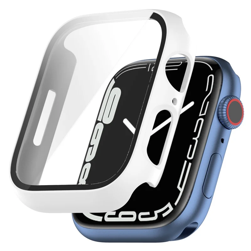 Unglaublich Schön Apple Watch Series 7 41mm Hülle mit Displayschutz in Plastik und Gehärtetes Glas