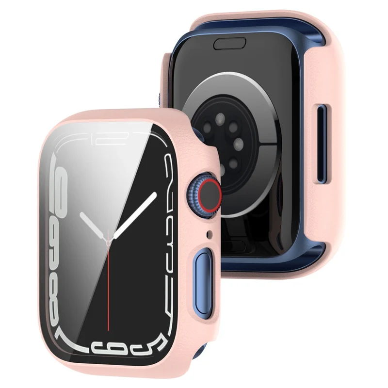 Unglaublich Schön Apple Watch Series 7 41mm Hülle mit Displayschutz in Plastik und Gehärtetes Glas