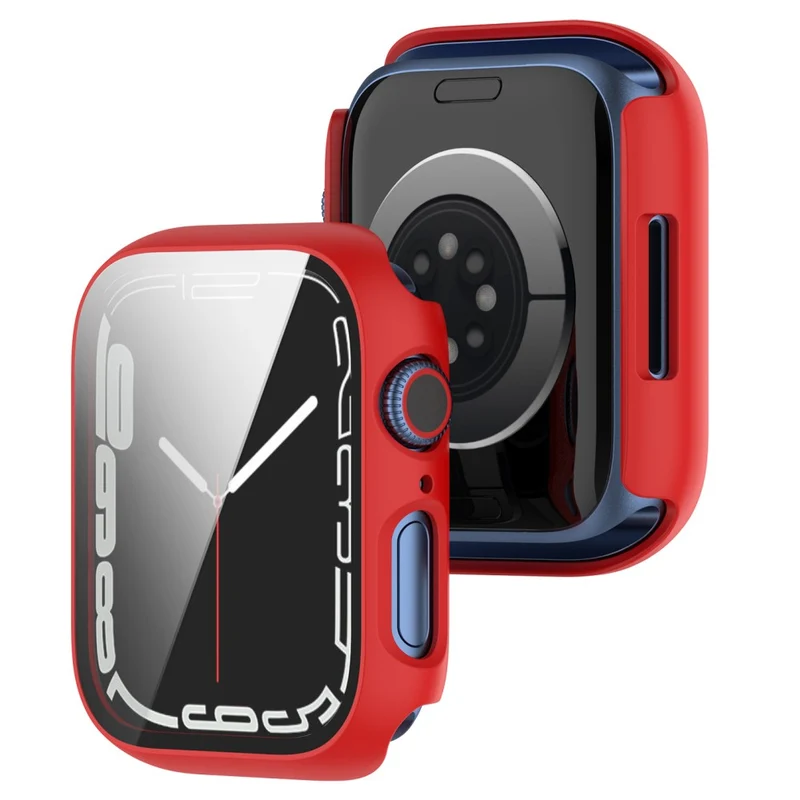 Unglaublich Schön Apple Watch Series 7 41mm Hülle mit Displayschutz in Plastik und Gehärtetes Glas