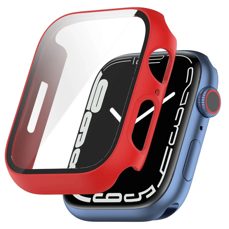 Unglaublich Schön Apple Watch Series 7 41mm Hülle mit Displayschutz in Plastik und Gehärtetes Glas