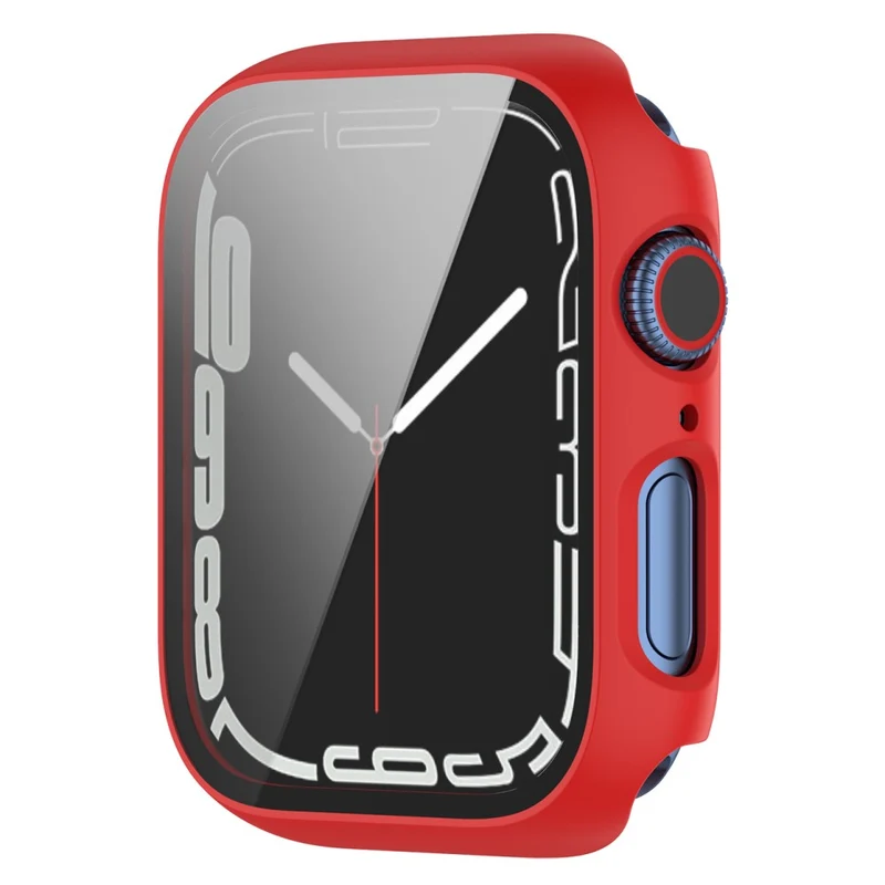 Unglaublich Schön Apple Watch Series 7 41mm Hülle mit Displayschutz in Plastik und Gehärtetes Glas