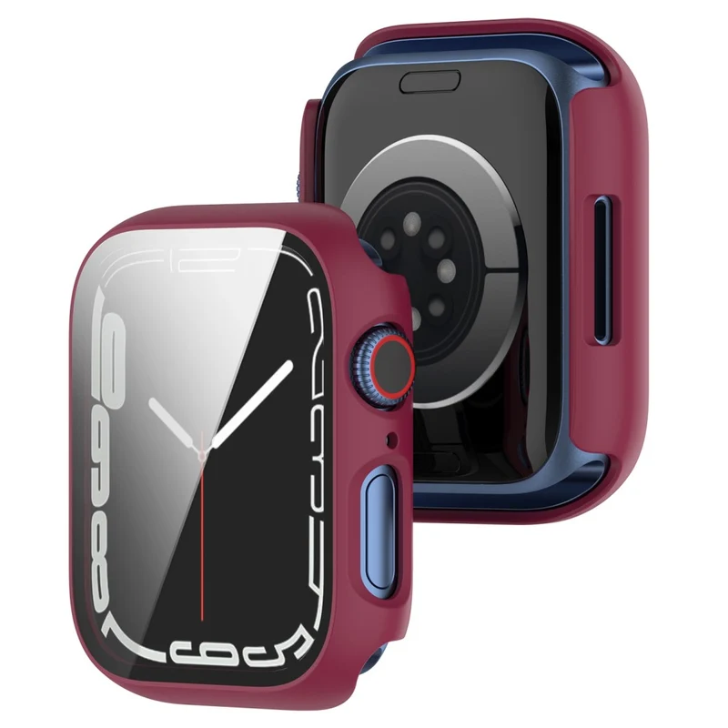 Unglaublich Schön Apple Watch Series 7 41mm Hülle mit Displayschutz in Plastik und Gehärtetes Glas