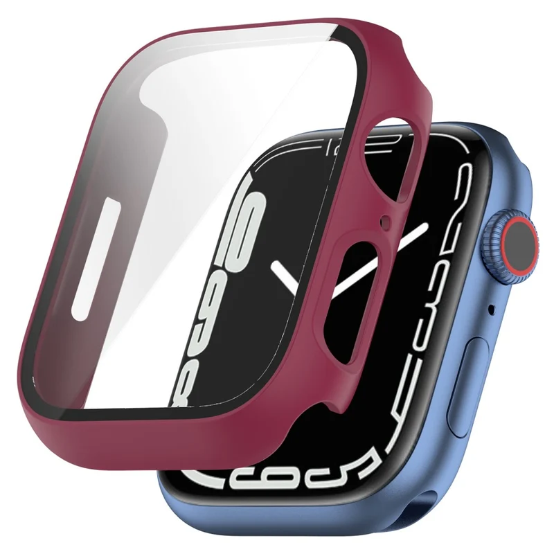Unglaublich Schön Apple Watch Series 7 41mm Hülle mit Displayschutz in Plastik und Gehärtetes Glas