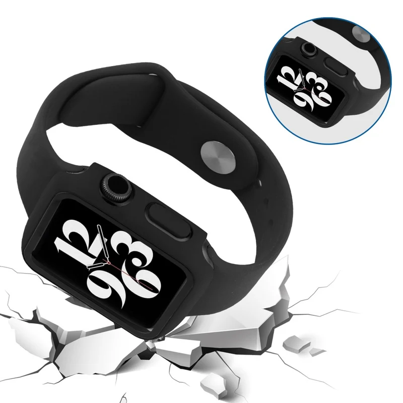 Super Schön Apple Watch Series 7 41mm Hülle mit Displayschutz in Plastik und Gehärtetes Glas