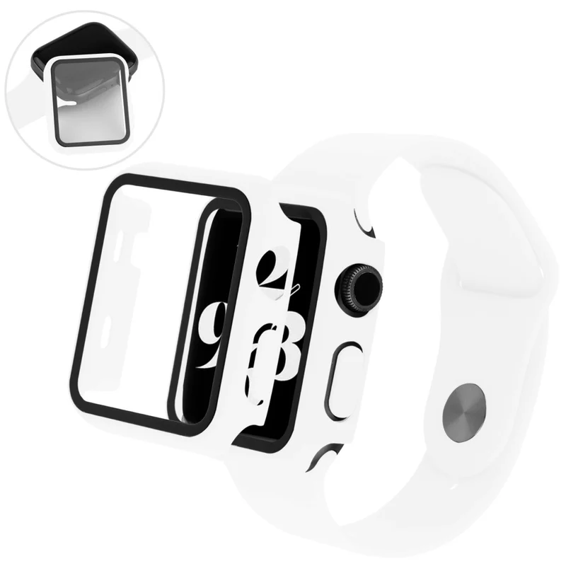 Super Schön Apple Watch Series 7 41mm Hülle mit Displayschutz in Plastik und Gehärtetes Glas