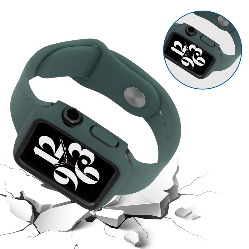 Super Schön Apple Watch Series 7 41mm Hülle mit Displayschutz in Plastik und Gehärtetes Glas
