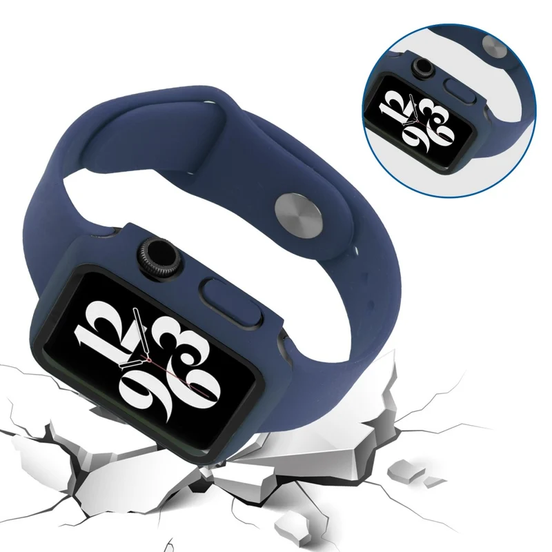 Super Schön Apple Watch Series 7 41mm Hülle mit Displayschutz in Plastik und Gehärtetes Glas