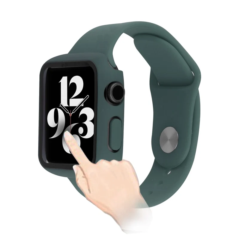 Absolut Schön Apple Watch Series 7 45mm Hülle mit Displayschutz in Plastik und Gehärtetes Glas