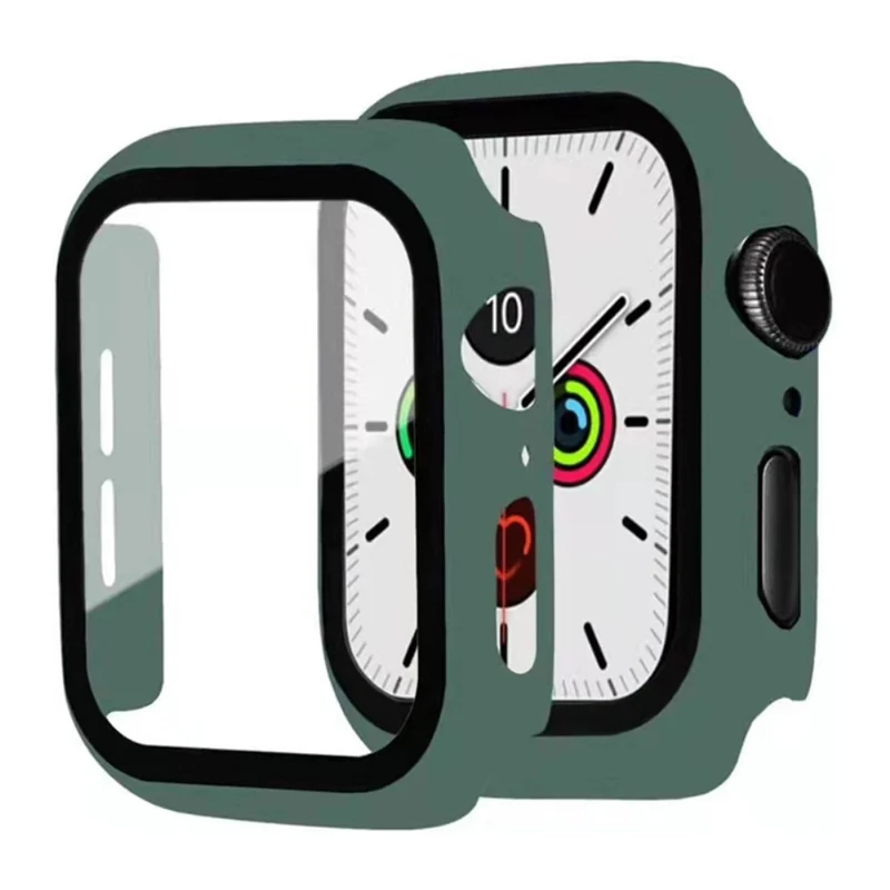 Auffallend Modisch Apple Watch Series 7 45mm Hülle mit Displayschutz in Plastik und Gehärtetes Glas